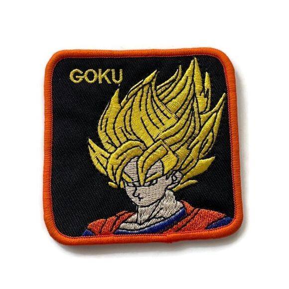 Goku Square Trucker Embroidered Sew On Patch - Picture 1 of 4